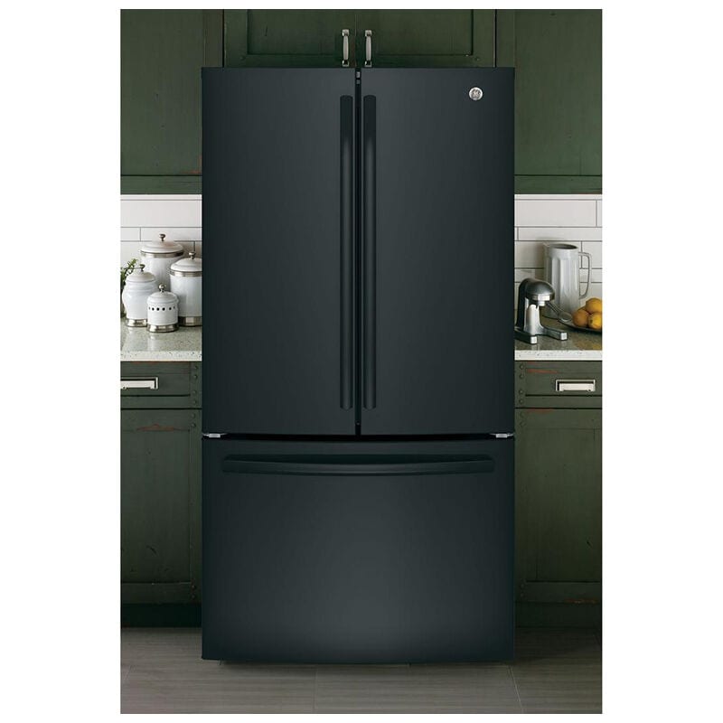 GE 36 in. 27 cu. ft. French Door Refrigerator with Internal Water Dispenser - Black, Black, hires