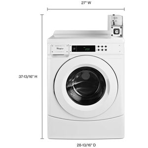 Whirlpool 27 in. 3.1 cu. ft. Commercial Front Load Washer with Factory-Installed Coin Drop - White, , hires