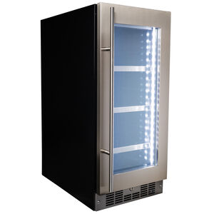 Danby Silhouette Series 15 in. Built-In 3.1 cu. ft. Compact Beverage Center with Adjustable Shelves & Digital Control - Stainless Steel, , hires