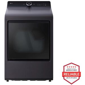 LG 27 in. 7.3 cu. ft. Smart Electric Dryer with EasyLoad Door, AI Sensor Dry, TurboSteam Technology & Sanitize Cycle - Matte Black, Matte Black, hires