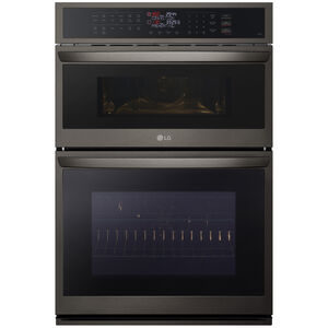 LG 30 in. 6.4 cu. ft. Electric Smart Oven/Microwave Combo Wall Oven with Standard Convection & Self Clean - PrintProof Black Stainless Steel, , hires