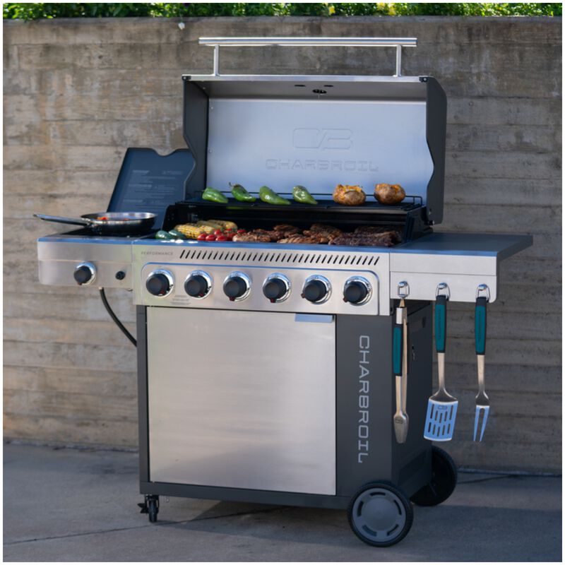 Char-Broil Performance 6-Burners Liquid Propane Gas Grill with Side Burner & Sear Burner - Grey and Stainless Steel, , hires