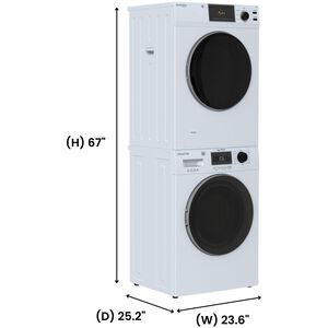Equator Value 24 in. 2.47 cu. ft. Electric Front Load Laundry Center with Sensor Dry, Pet & Sanitize Cycle - White, , hires
