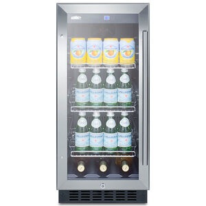 Summit Commercial 15 in. 2.4 cu. ft. Built-In/Freestanding Beverage Center with Adjustable Shelves & Digital Control - Stainless Steel, , hires