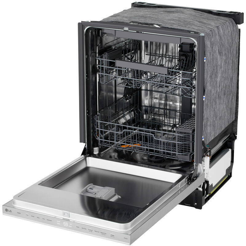 LG 24 in. Top Control Flush-Mount Smart Dishwasher with 46 dBa Sound level, 3rd-Rack, Dynamic Heat Dry with AutoVent Dry & Pocket Handle - PrintProof Stainless Steel, , hires