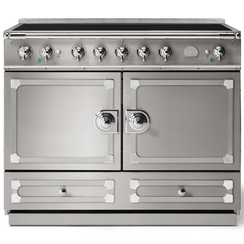 La Cornue Cornufe Series 43 in. 4.6 cu. ft. Standard Convection Double Oven Electric Range with 5 Induction Burners - Stainless Steel, , hires