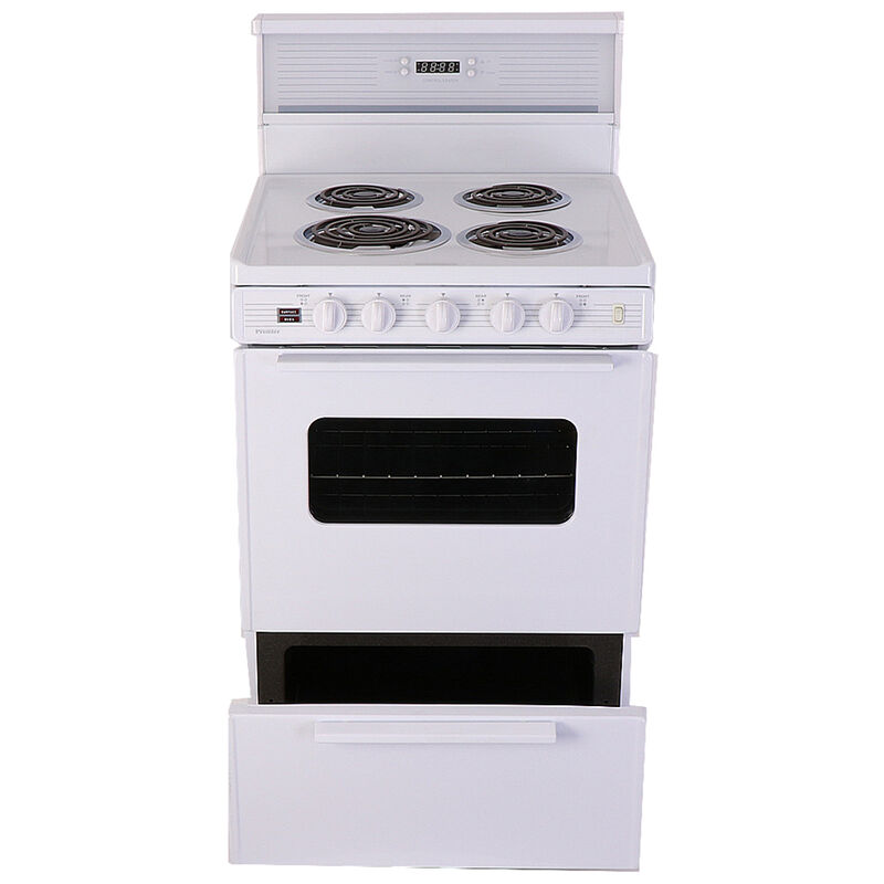 Premier 24 in. 3.0 cu. ft. Oven Freestanding Electric Range with 4 Coil Burners - White, White, hires