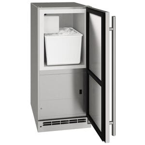 U-Line Outdoor Collection Series 15 in. Built-In Undercounter Outdoor Ice Maker with 25 lb. Ice Storage - Stainless Steel, , hires