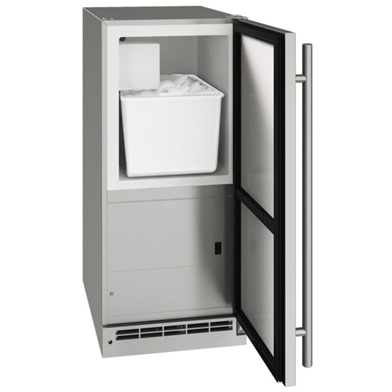 U-Line Outdoor Collection Series 15 in. Built-In Undercounter Outdoor Ice Maker with 25 lb. Ice Storage - Stainless Steel, , hires