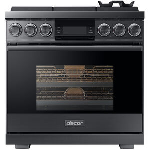 Dacor Contemporary 36 in. 5.4 cu. ft. Smart Dual Convection Gas Range with 6 Sealed Burners - Graphite Stainless, , hires