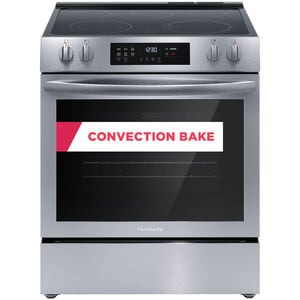 Frigidaire 30 in. 5.3 cu. ft. Standard Convection Electric Range with Smoothtop Burners - Stainless Steel, , hires