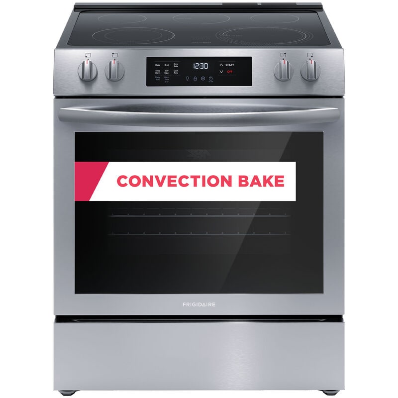 Frigidaire 30 in. 5.3 cu. ft. Standard Convection Electric Range with Smoothtop Burners - Stainless Steel, , hires