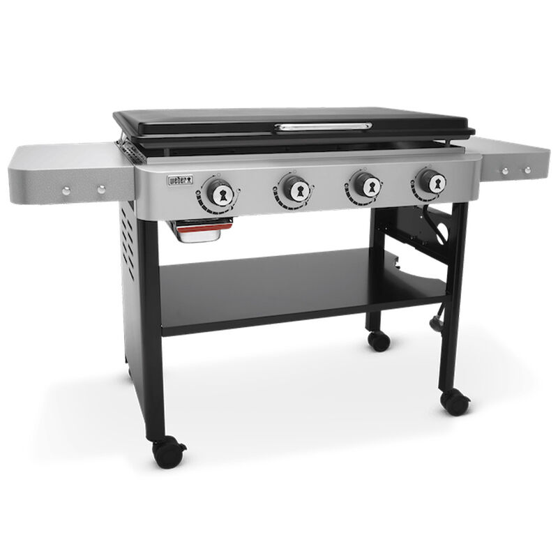 Weber 36 in. 4-Burner Liquid Propane Gas Flat Top Griddle with Side Tables and 756 sq. in. Cooking Surface - Black, , hires