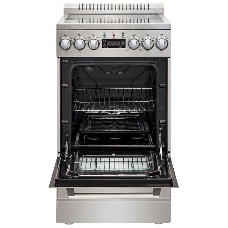 Avanti ELITE Series 20 in. 2.0 cu. ft. Oven Freestanding Electric Range with 4 Smoothtop Burners - Stainless Steel, , hires
