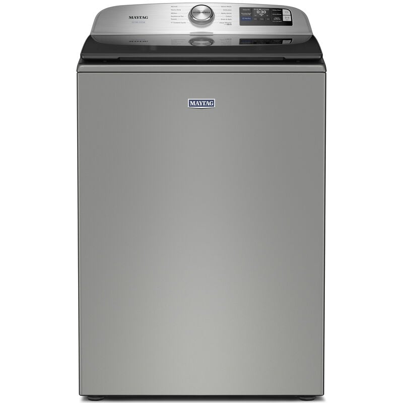 Maytag Pet Pro 27 in. 5.3 cu. ft. Smart Top Load Washer with Impeller & Sanitize with Oxi - Classic SIlver, Classic Silver, hires