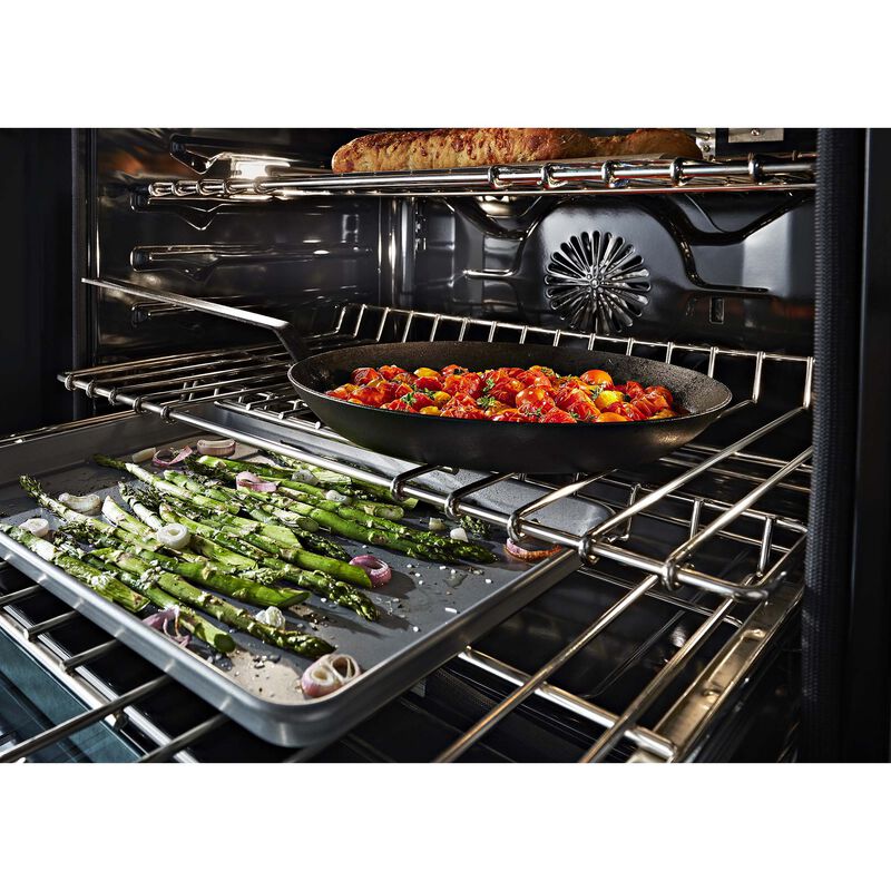 KitchenAid 48 in. 6.3 cu. ft. Smart True European Convection Double Oven Gas Range with 6 Sealed Burners & Griddle - Stainless Steel, , hires
