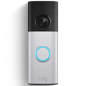 Ring - Battery Doorbell Plus (newest model) Retinal 2K with wide-angle video, up to 6x Zoom, Night Vision and Battery Pack - Nickel Silver, , hires