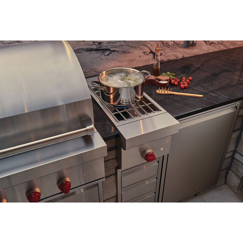 Wolf 13 in. Natural Gas Single Side Burner - Stainless Steel, , hires