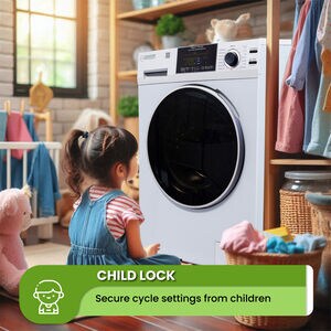 Equator 24 in. 1.9 cu. ft. Electric Front Load All-in-One Laundry Center with Sanitize Cycle & Sensor Dry - White, White, hires
