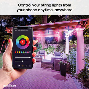 Atomi smart 2nd Gen. Color-Changing Cafe String Lights - 48ft, Brighter LED Lights, 24 AcrylicBulbs, , hires