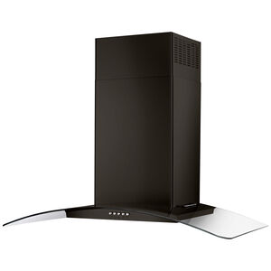 Whirlpool 36 in. Convertible Chimney Style Range Hood with 400 CFM, 3 Fan Speeds & 2 LED Lights - Black Stainless, , hires