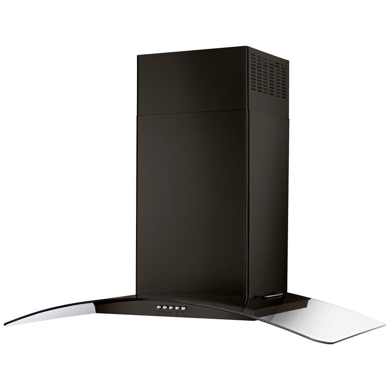 Whirlpool 36 in. Convertible Chimney Style Range Hood with 400 CFM, 3 Fan Speeds & 2 LED Lights - Black Stainless, , hires