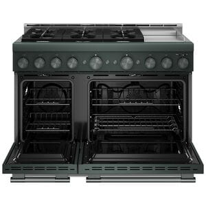 KitchenAid Commercial-Style 48 in. 6.3 cu. ft. Air-Fry True European Convection Double Oven Gas Range with 6 Sealed Burners & Griddle - Juniper, , hires