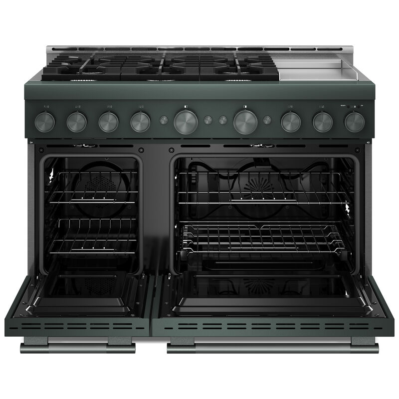 KitchenAid Commercial-Style 48 in. 6.3 cu. ft. Air-Fry True European Convection Double Oven Gas Range with 6 Sealed Burners & Griddle - Juniper, , hires