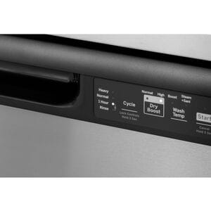 GE 24 in. Front Control Flush-Mount Dishwasher with 55 dBa Sound Level, Dry Boost & Pocket Handle - Black, Black, hires