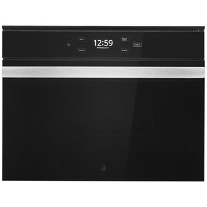 JennAir Noir 24 in. 1.3 cu. ft. Smart Steam Electric Single Wall Oven with True European Convection - Floating Glass Black, , hires