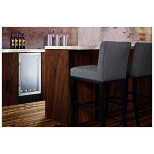 Summit 18 in. Undercounter Wine Cooler with Wood Racks, Single Temperature Zone & 34 Bottle Capacity - Stainless Steel, , hires