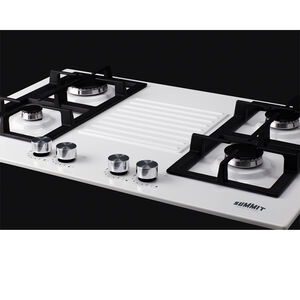 Summit 30 in. 4-Burner Natural Gas Cooktop - White, , hires
