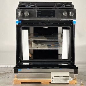 Beko 30 in. 5.7 cu. ft. Oven Slide-In Gas Range with 4 Sealed Burners - Stainless Steel (Open Box Good Condition), , hires