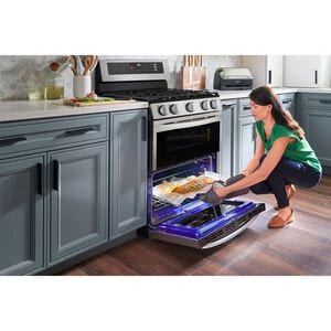 LG 30 in. 6.9 cu. ft. Smart Air Fry True European Convection Double Oven Gas Range with 5 Sealed Burners - Stainless Steel, , hires