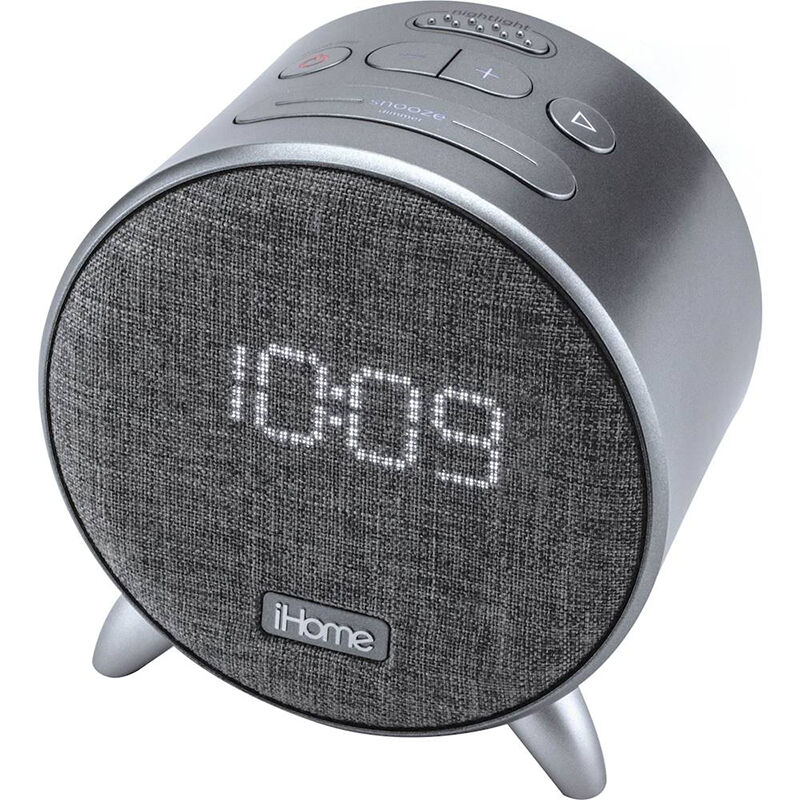 iHome Bluetooth Alarm Clock with USB Charging - Grey, , hires