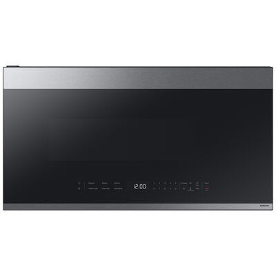 Samsung Bespoke 30 in. 2.1 cu. ft. Over-the-Range Smart Microwave with 10 Power Levels, 400 CFM & Sensor Cooking Controls - Stainless Steel | ME21DG6500SR