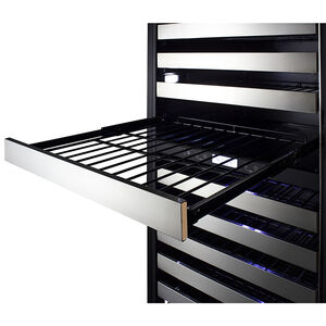 Summit 24 in. Wine Cooler with Wire Racks, Dual Temperature Zones & 163 Bottle Capacity - Stainless Steel, , hires