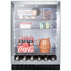 Summit 24 in. 4.9 cu. ft. Built-In/Freestanding Beverage Center with Adjustable Shelves & Digital Control - Stainless Steel, , hires