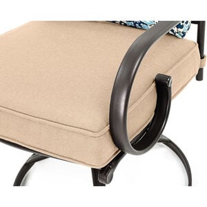 Hanover Montclair 7-Piece Dining Set with 6 Swivel Rockers - Tan/Brown, , hires