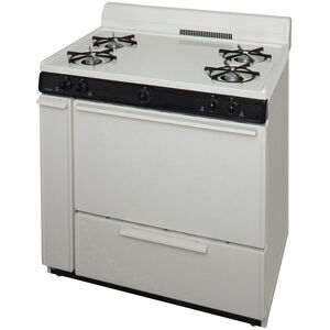 Premier 36 in. 3.9 cu. ft. Gas Range with Open Burners - Bisque, , hires