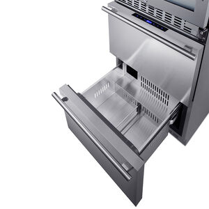 Summit 24 in. Wine Cooler with Wire Racks, Dual Temperature Zones & 46 Bottle Capacity - Stainless Steel, , hires