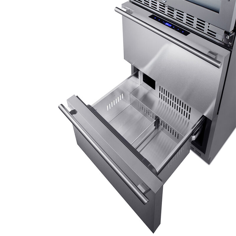 Summit 24 in. Wine Cooler with Wire Racks, Dual Temperature Zones & 46 Bottle Capacity - Stainless Steel, , hires