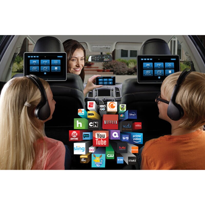 Audiovox Dual 10.1" Seat-Back Entertainment System Dual Android, Dual DVD, Dual SD, Dual USB & Touch-Screen Interface, , hires