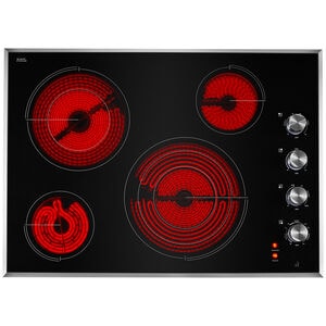 JennAir Lustre Stainless 30 in. 4-Burner Electric Cooktop with Simmer Burner & Power Burner - Stainless Steel, , hires