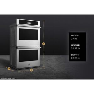 JennAir Rise 27 in. 8.6 cu. ft. Smart Top Control Electric Double Wall Oven with True European Convection - Stainless Steel, , hires