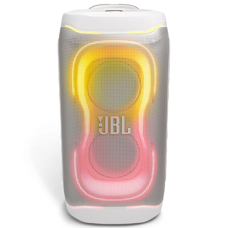 JBL PartyBox 330 Portable Party Speaker with JBL Legendary Sound, Futuristic Lighting, A Lelescopic Handle and Wide Wheels - White, , hires