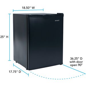 Avanti 19 in. 2.2 cu. ft. Undercounter Refrigerator - Black, , hires
