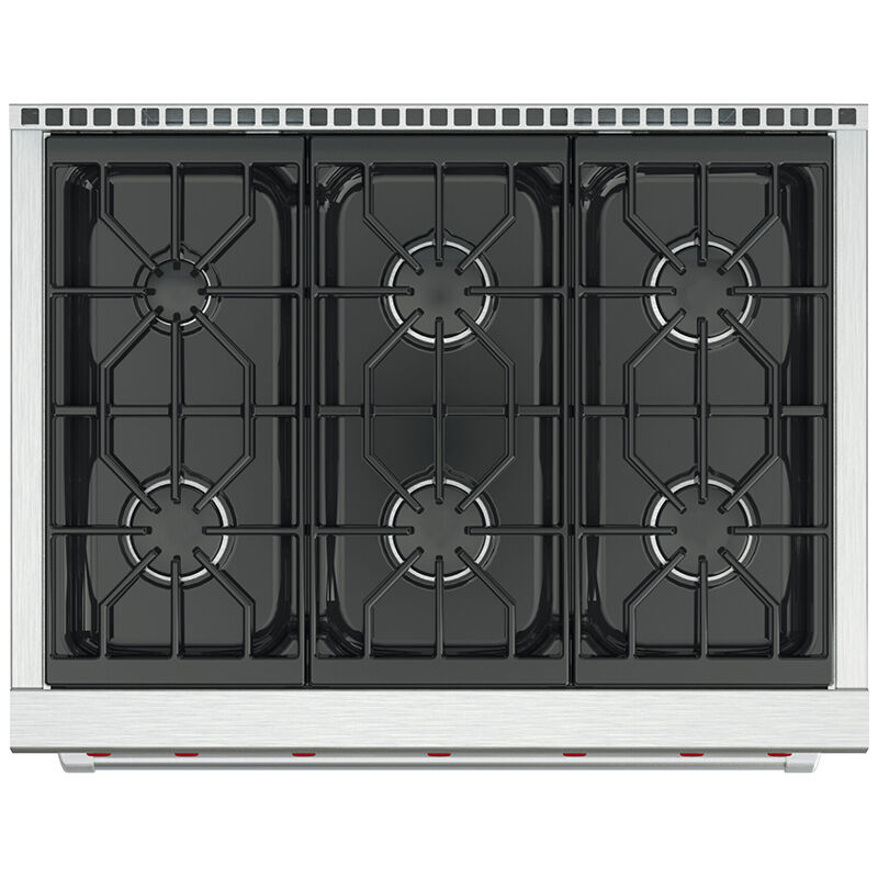 Wolf 36 in. 5.5 cu. ft. Standard Convection Gas Range with 6 Sealed Burners - Stainless Steel, , hires