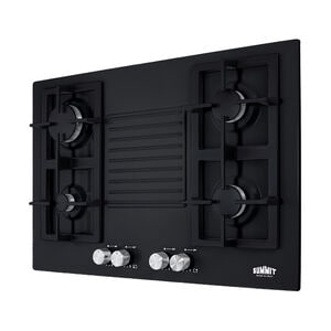 Summit 30 in. 4-Burner Natural Gas Cooktop - Black, , hires
