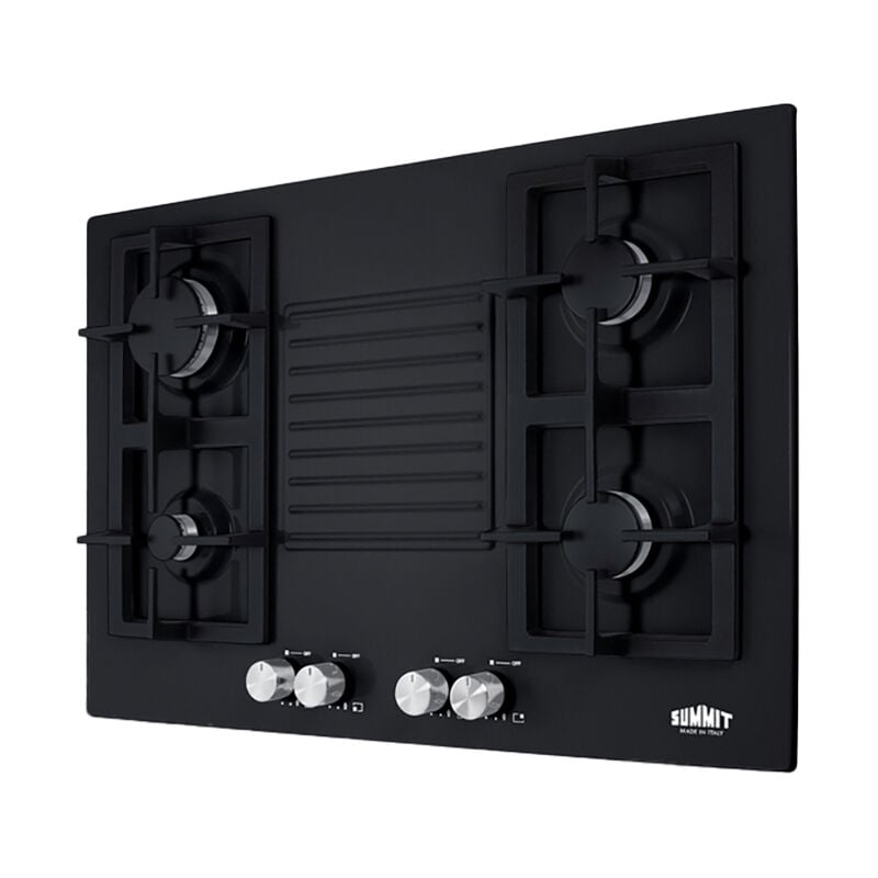 Summit 30 in. 4-Burner Natural Gas Cooktop - Black, , hires